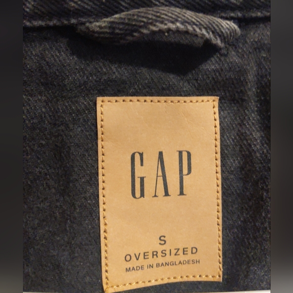 GAP Black Wash Cinched Denim Jacket - Picture 5 of 6